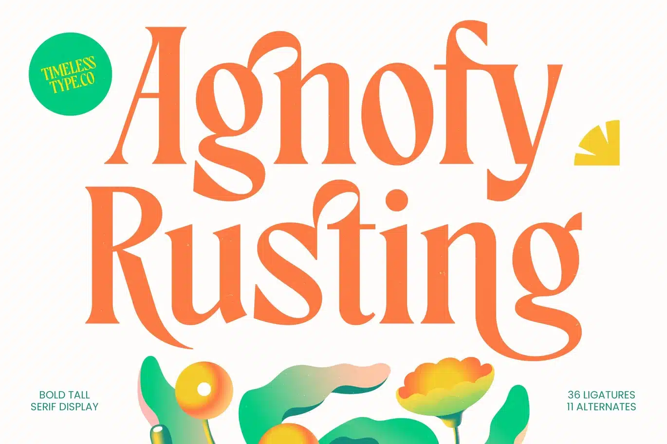 Agnofy Rusting – Bold Tall Serif Display Font font preview