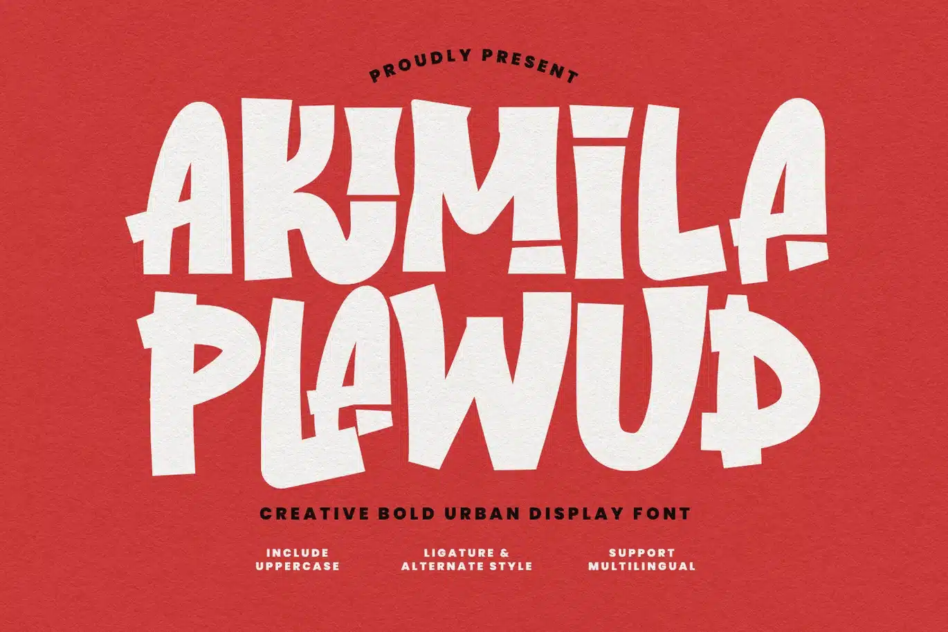 Akimila Plawud Bold Urban Display Font font preview