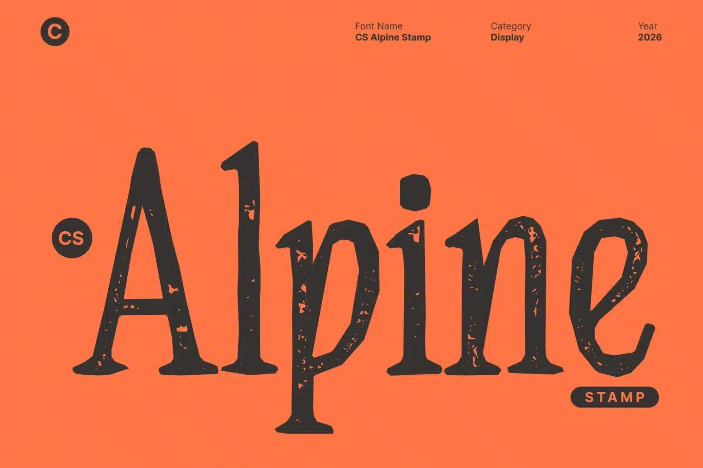 Alpine Stamp Font font preview