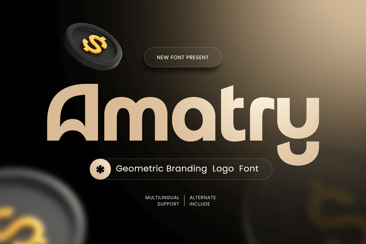 Amatry – Geometric Branding Logo Font font preview