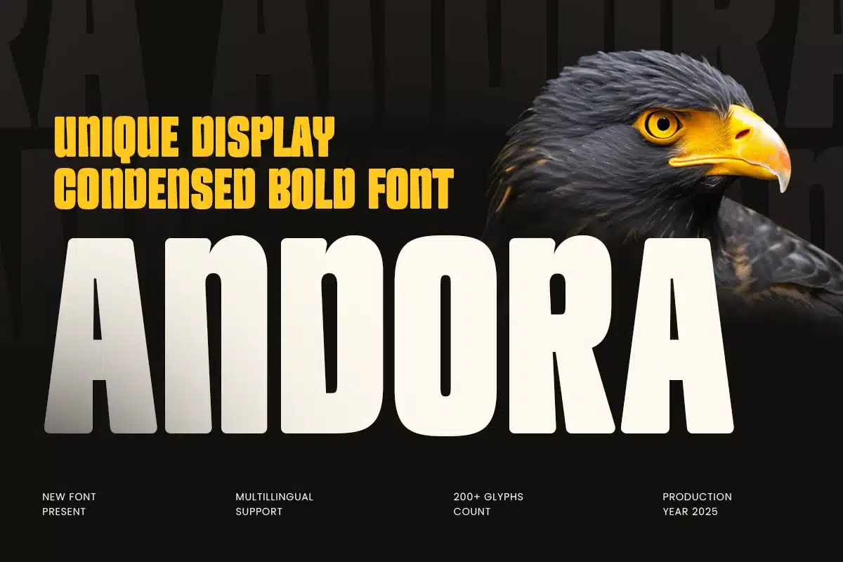 Andora – Unique Display Condensed Bold Font font preview