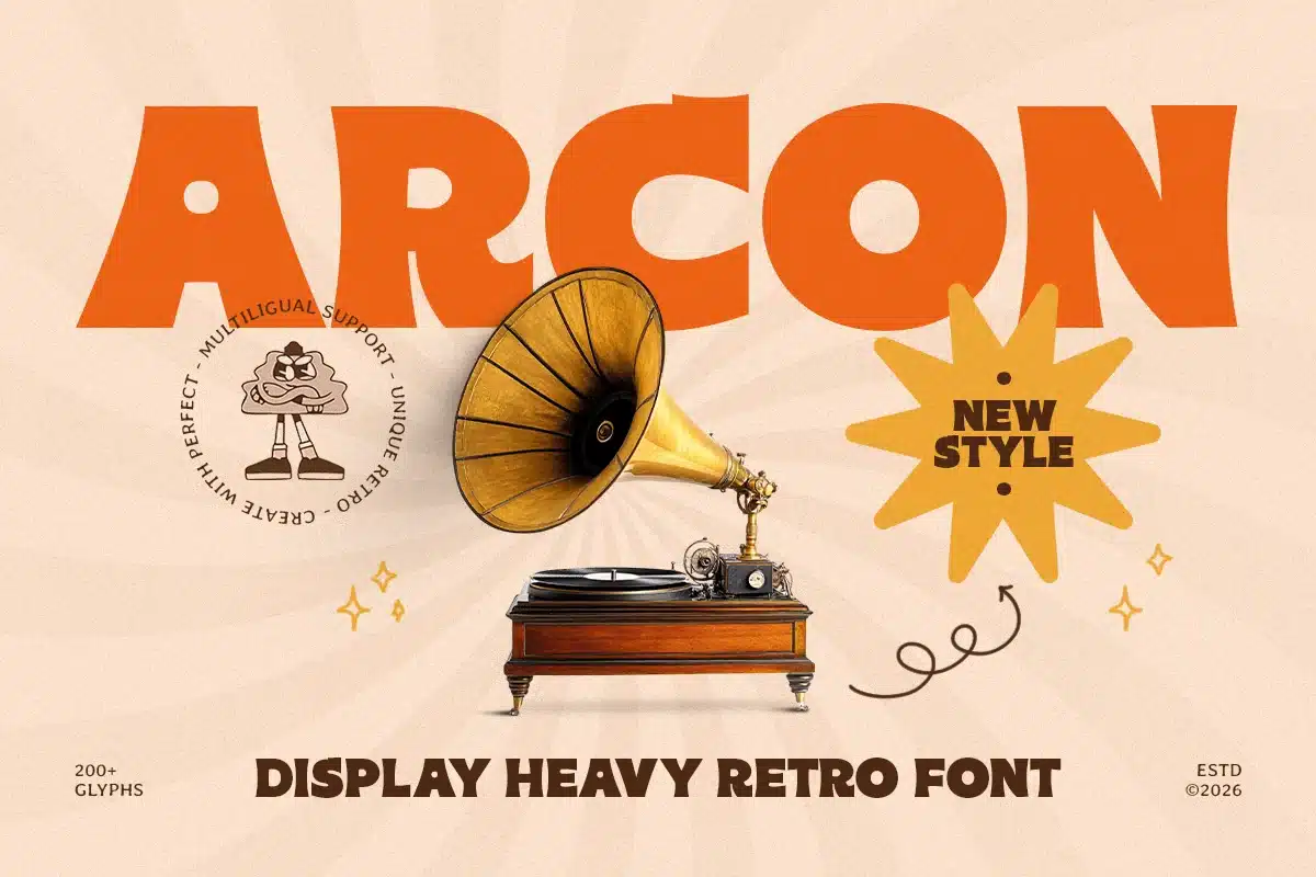 Arcon – Display Heavy Retro Font font preview
