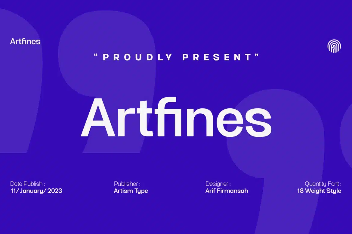 Artfines Font font preview