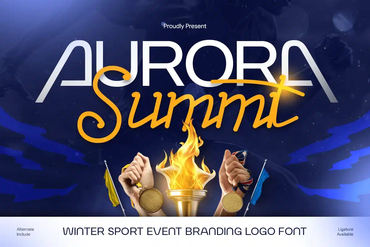 Aurora Summit – Sport Event Branding Logo Font font preview