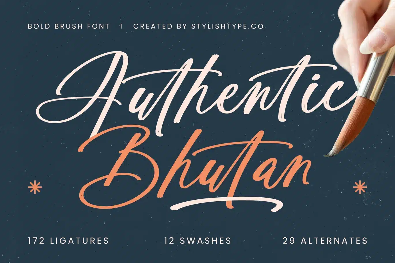 Authentic Bhutan – Bold Brush Font font preview