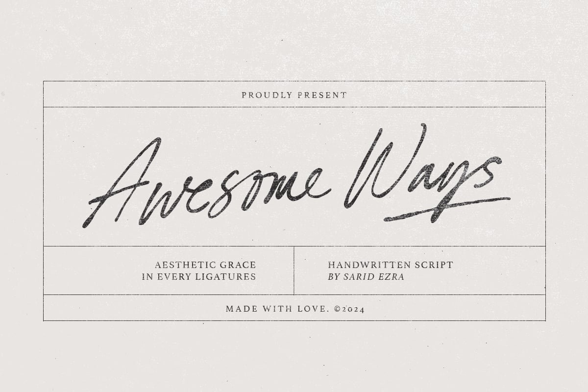 Awesome Ways – Ligature Script Font font preview