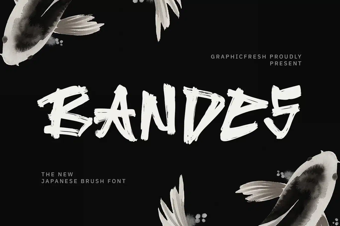 Bandes – The Japanese Brush Font font preview