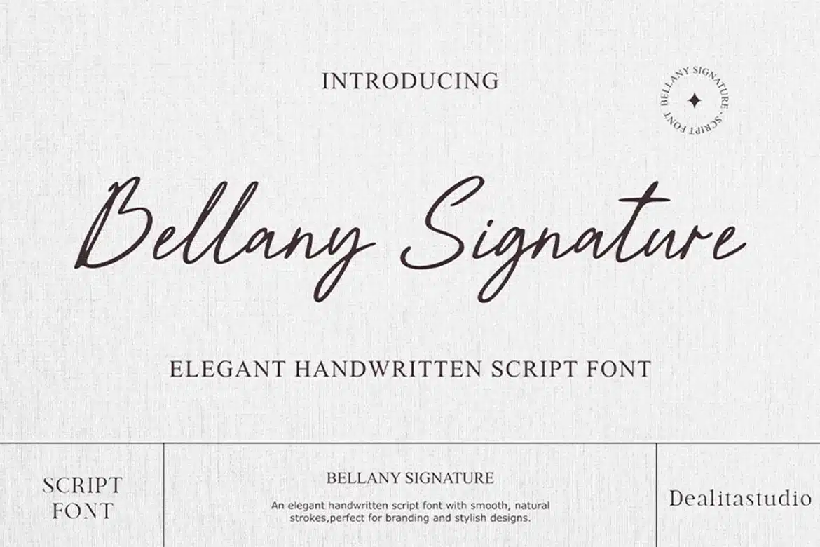 Bellany Signature Font font preview