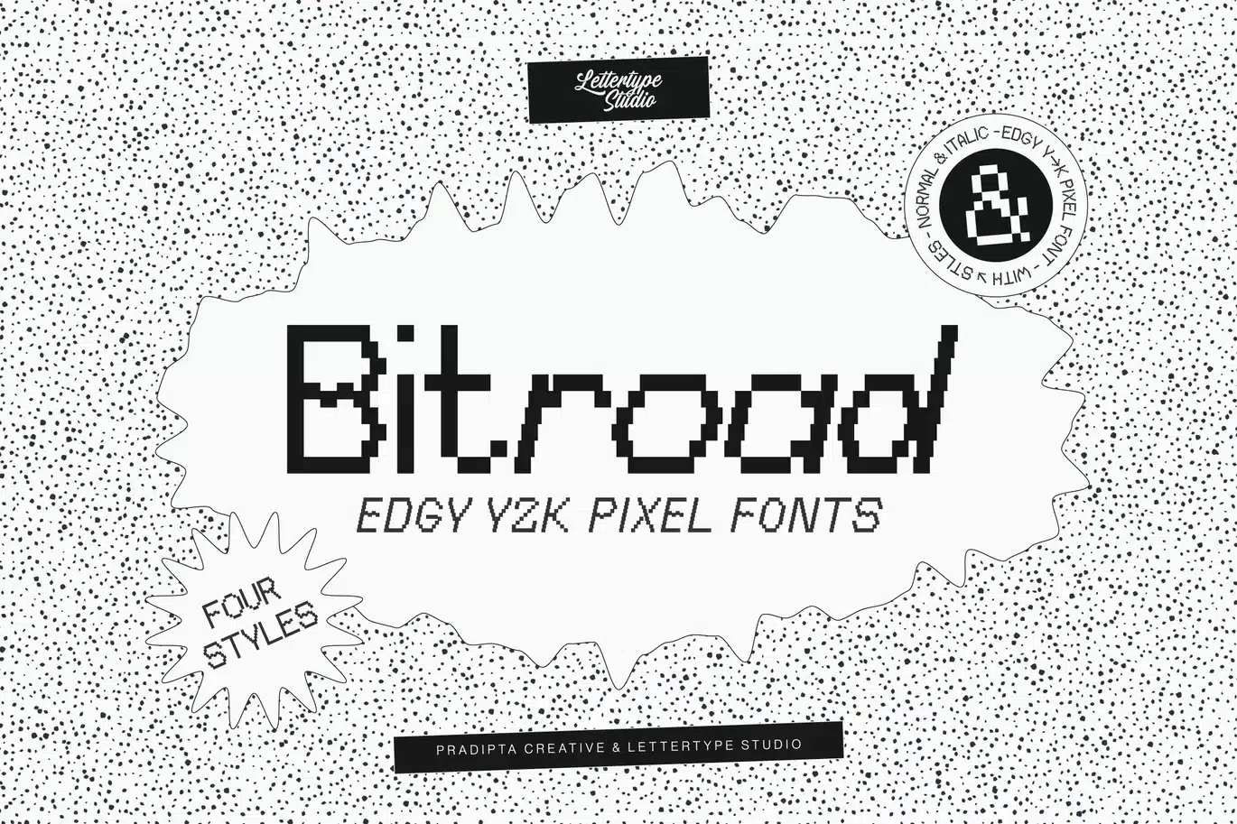 Bitroad Edgy Y2K Pixel Font font preview