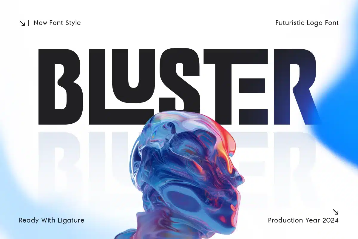 Bluster – Futuristic Logo Font font preview
