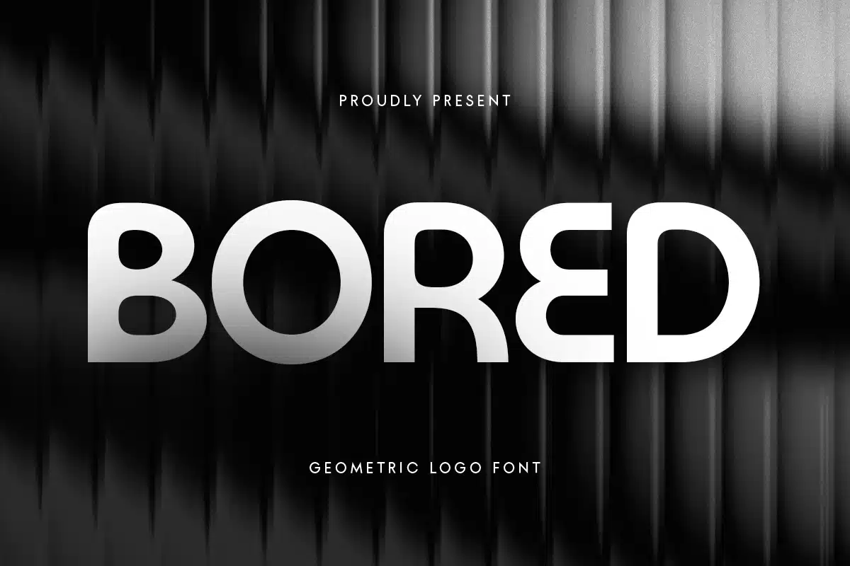 Bored – Geometric Logo Font font preview