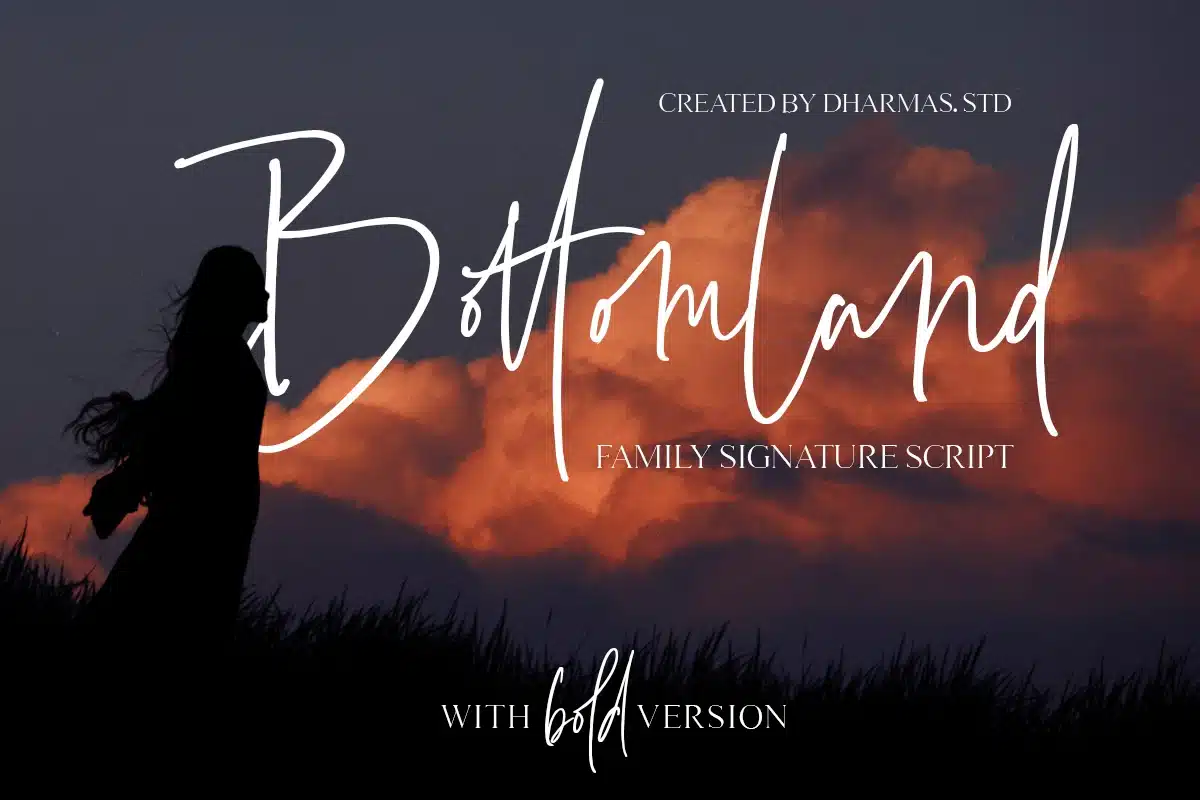 Bottomland – Modern Signature Script Font font preview