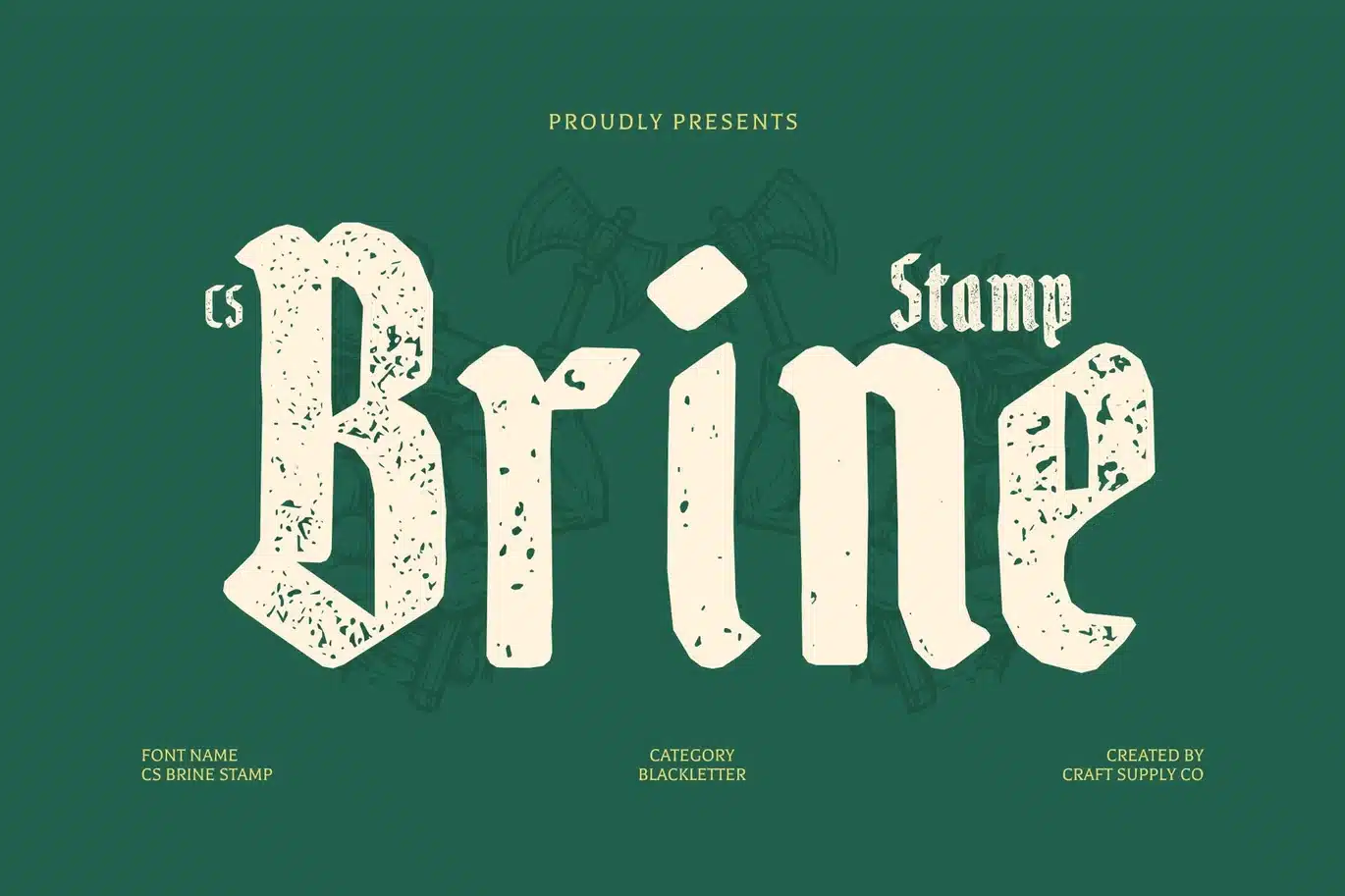 Brine Stamp Font font preview