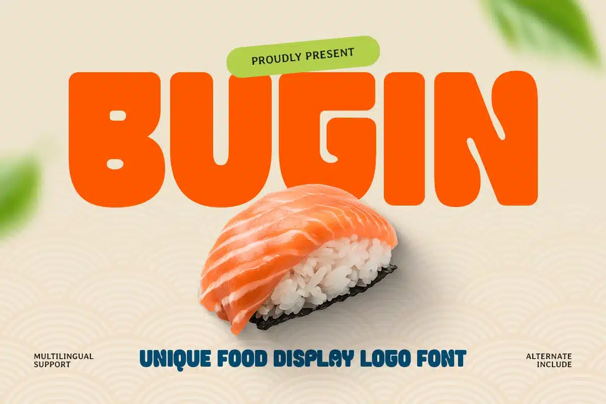 Bugin – Bold Food Display Logo Font font preview