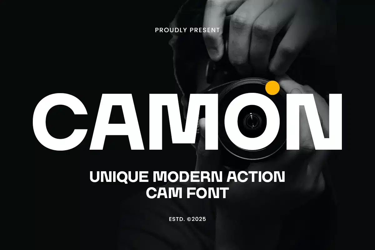 Camon – Unique Camera Photography Logo Font font preview