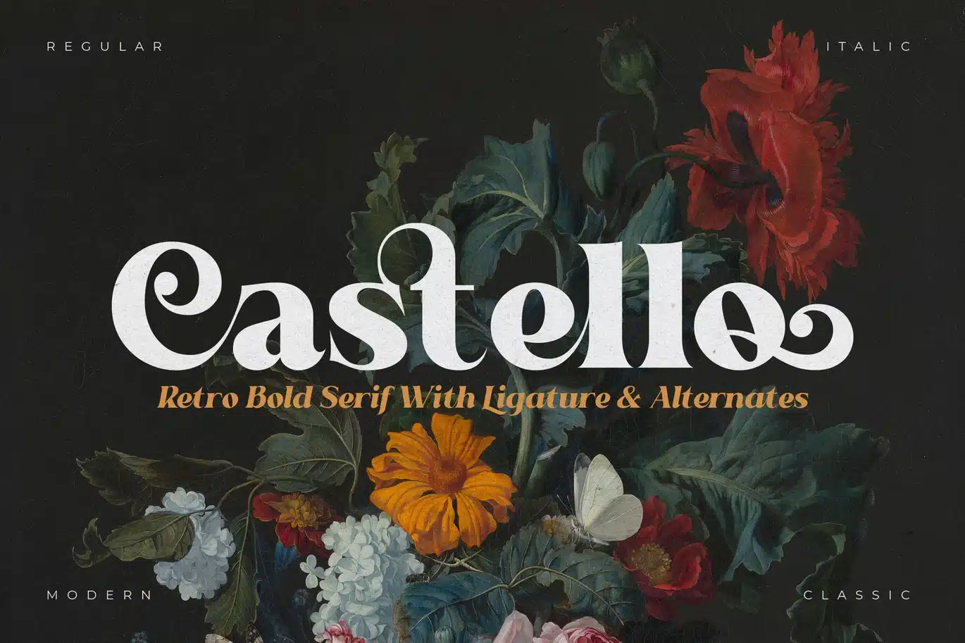 Castello Typeface | Retro Bold Serif Font font preview