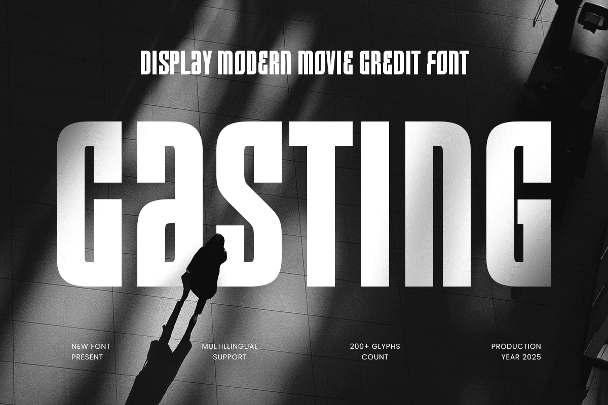 Casting – Display Modern Movie Credit Font font preview