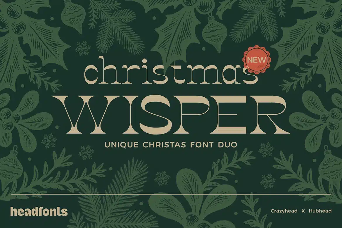 Christmas Wisper Unique Font Duo font preview