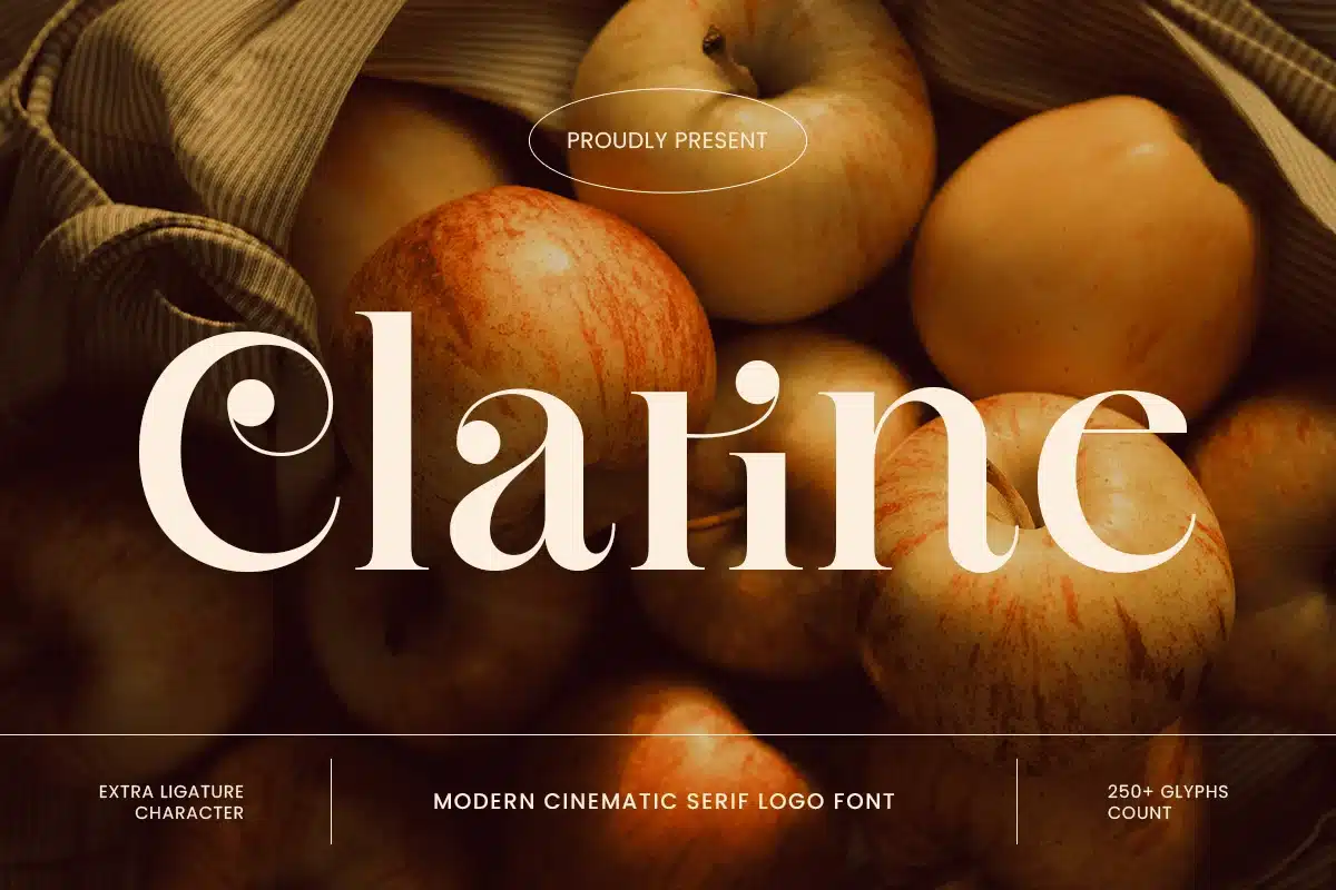 Clarine – Modern Cinematic Serif Logo Font font preview