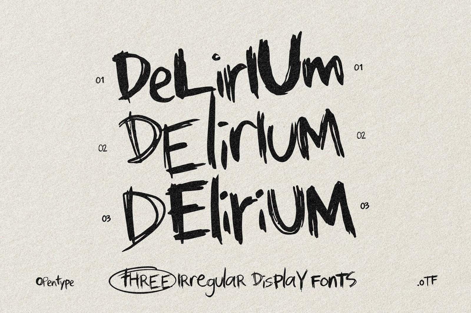 Delirium – Hand-Drawn Grunge Typeface Font font preview