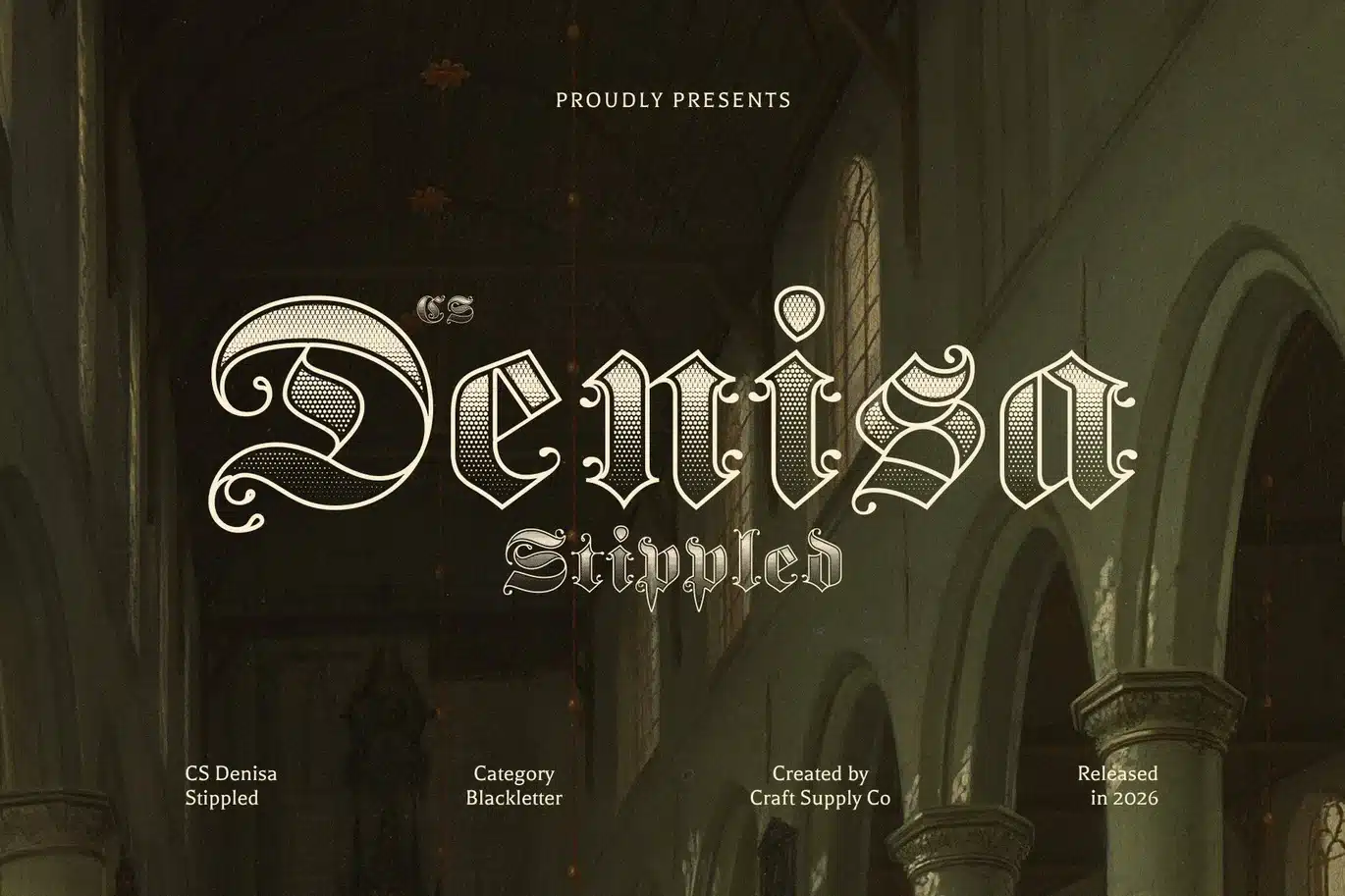 Denisa Stippled Font font preview