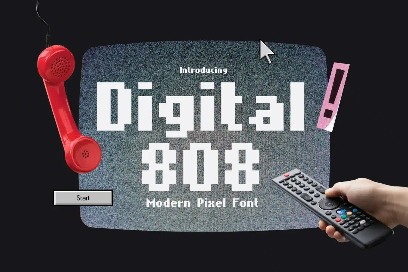 Digital 808 — Modern 8Bit Pixel Font font preview