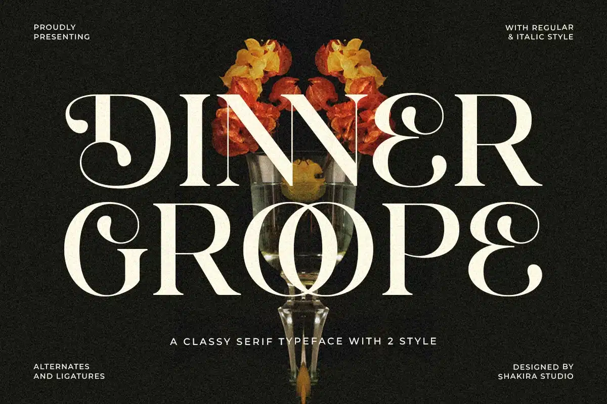Dinner Grope – Modern Elegant Luxury Logo Font font preview
