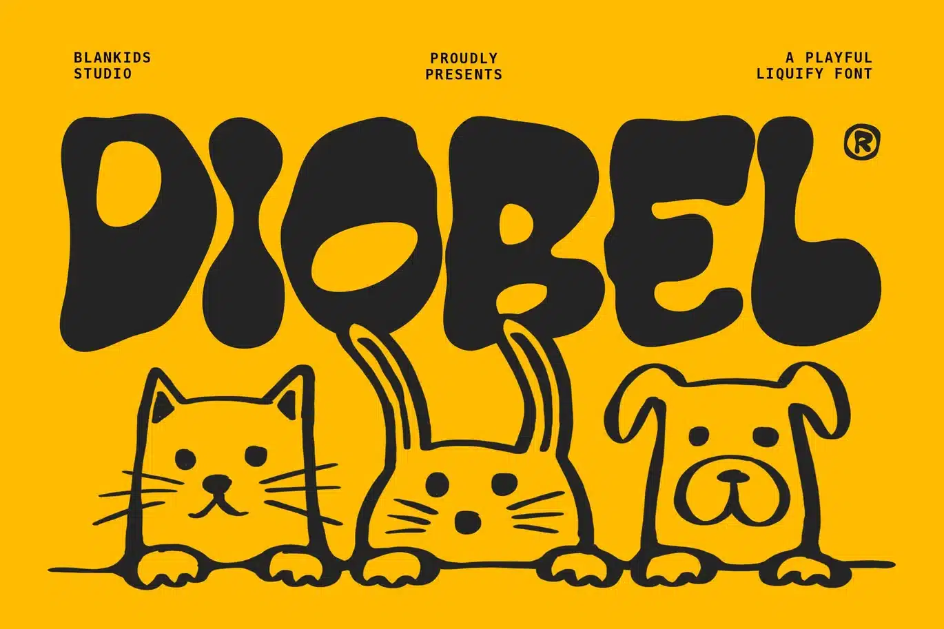 Diobel – Playful Liquify Display Font font preview