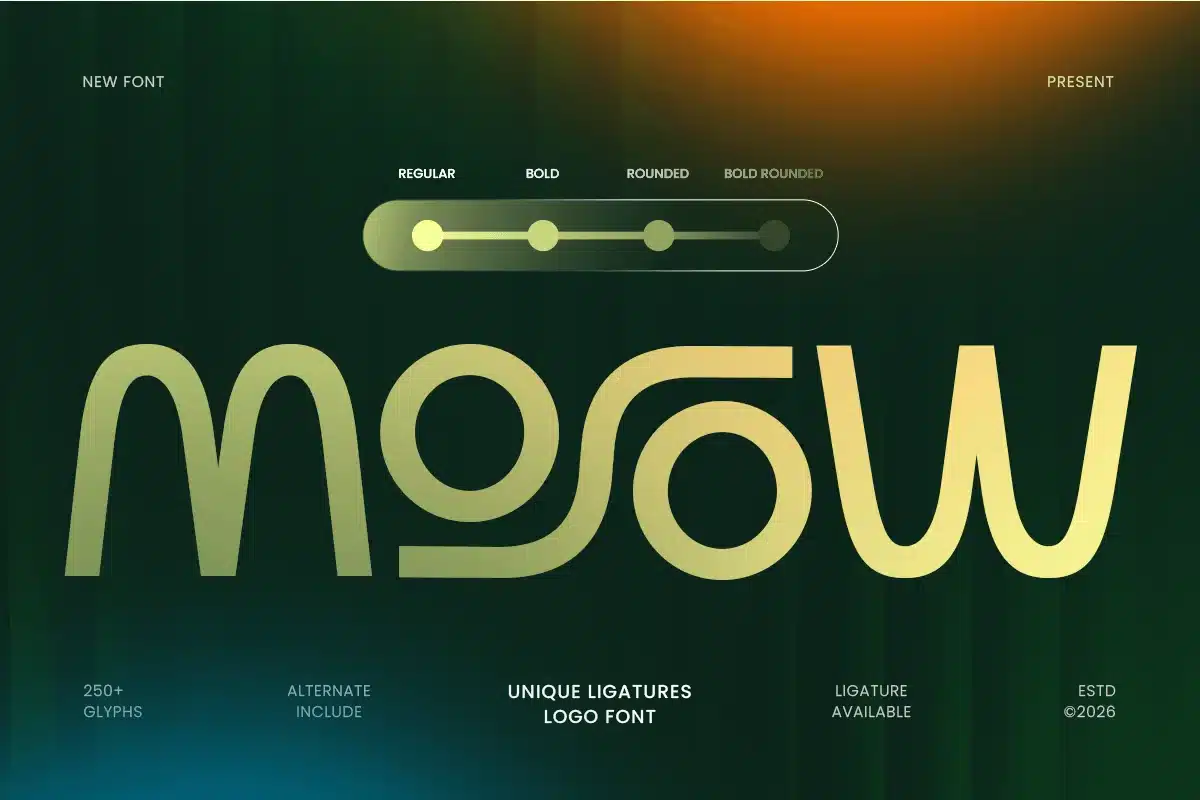 Display Tech Logo Font – Mosow font preview