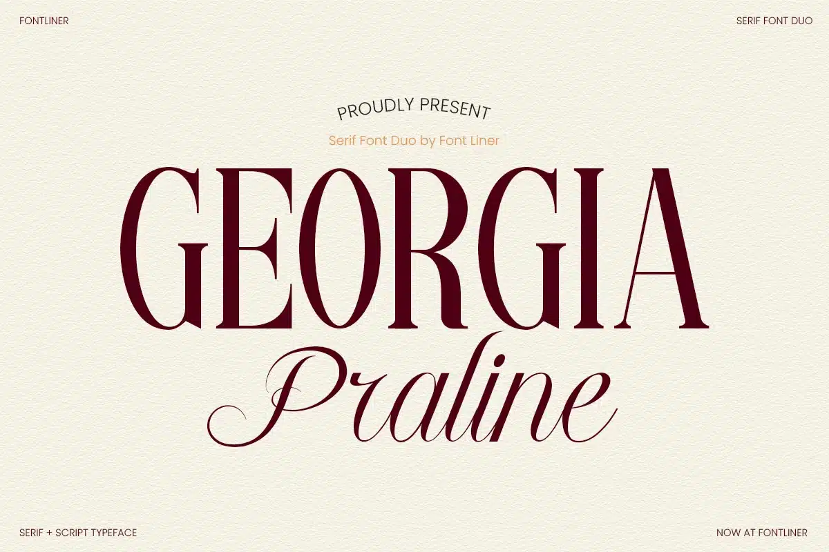 Elegant Combination Duo Font – Georgia Praline font preview