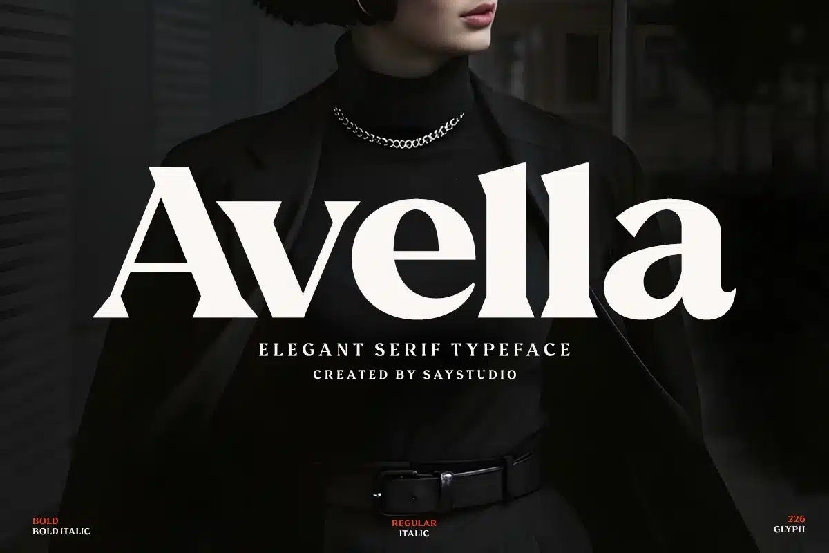 Elegant Editorial Serif – Avella Font font preview
