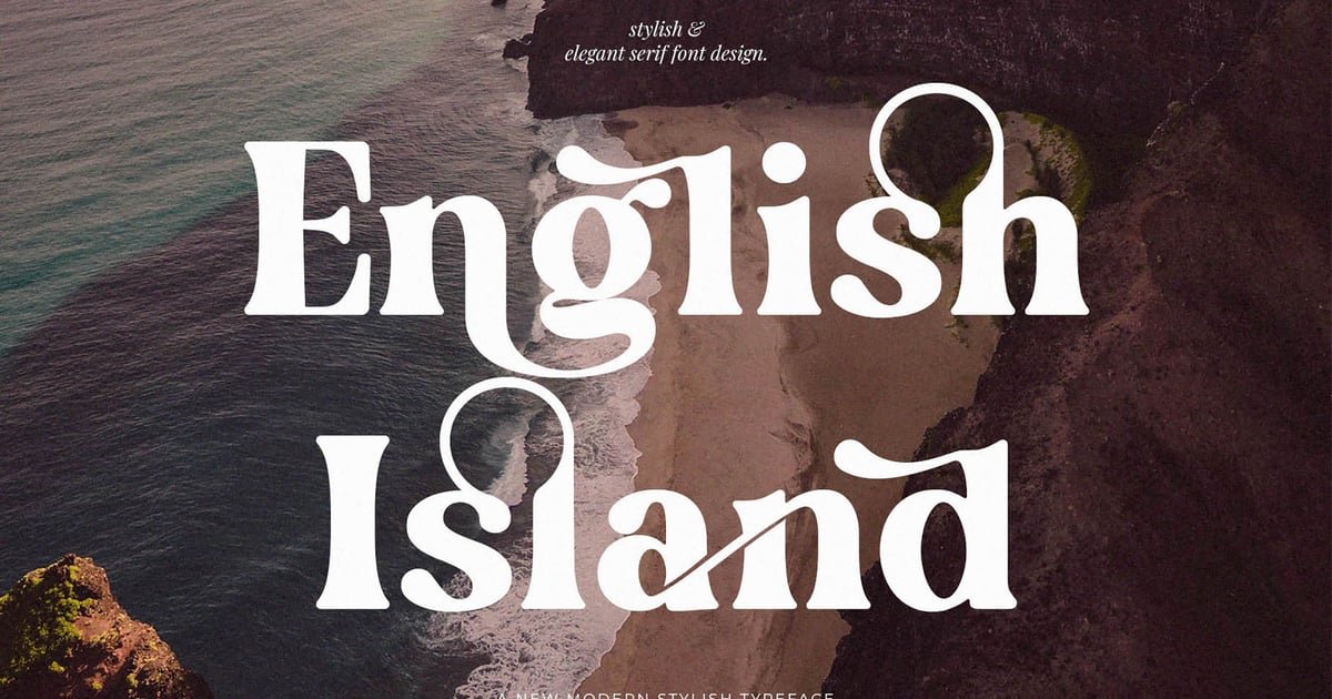 English Island Elegant Ligature Serif Font font preview