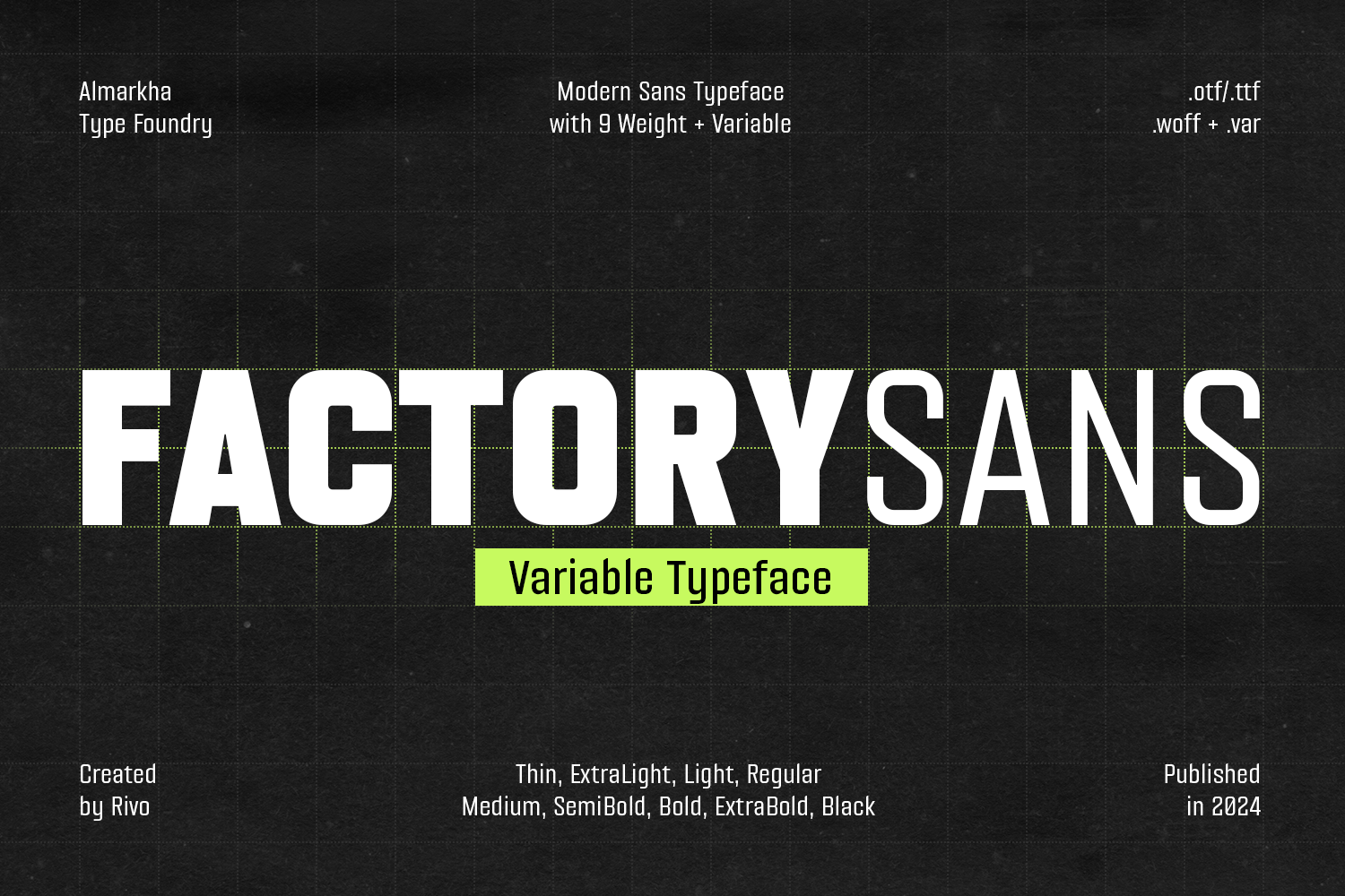 Factory Sans Font Family font preview