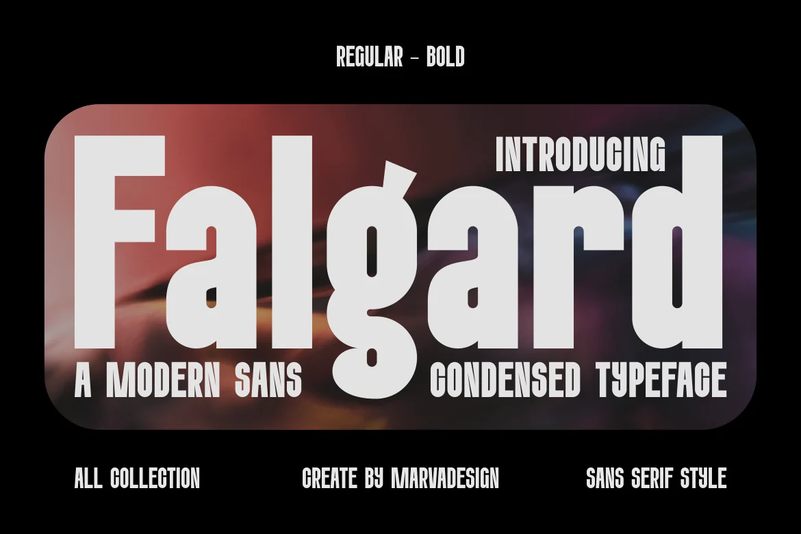 Falgard – A Modern Condensed Sans Font font preview
