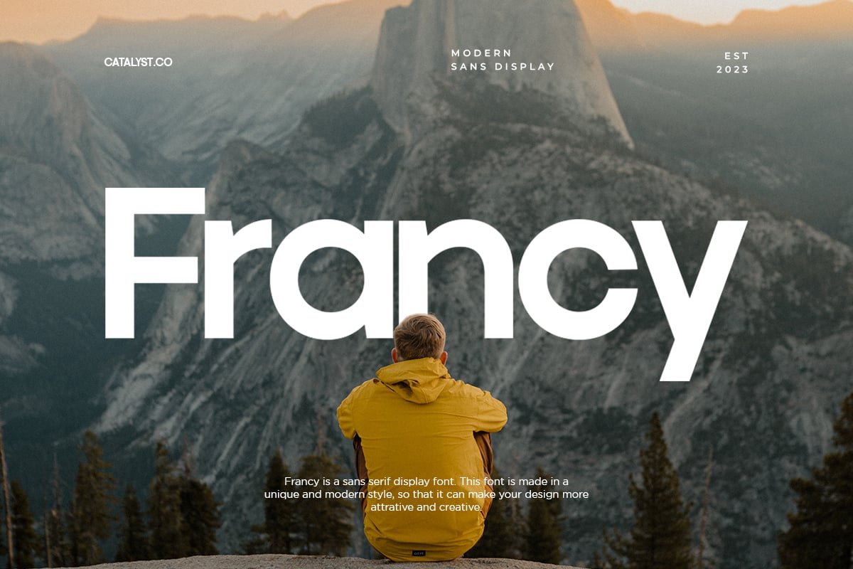 Francy Modern Sans Display Font font preview