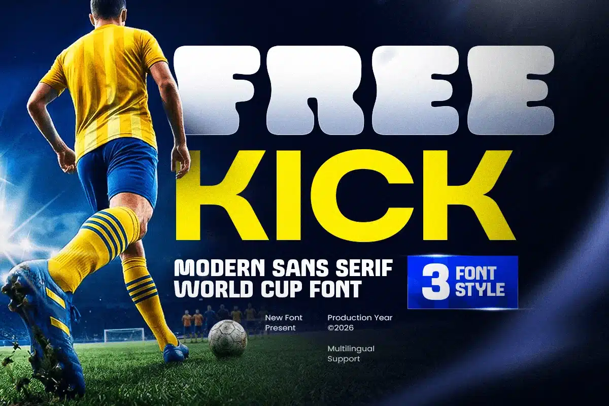 Free Kick – Unique Branding Logo World Cup Font font preview