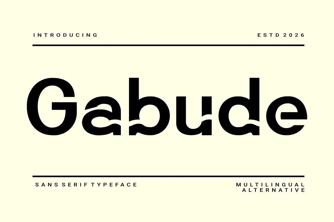 Gabude Sans Serif Typeface Font font preview