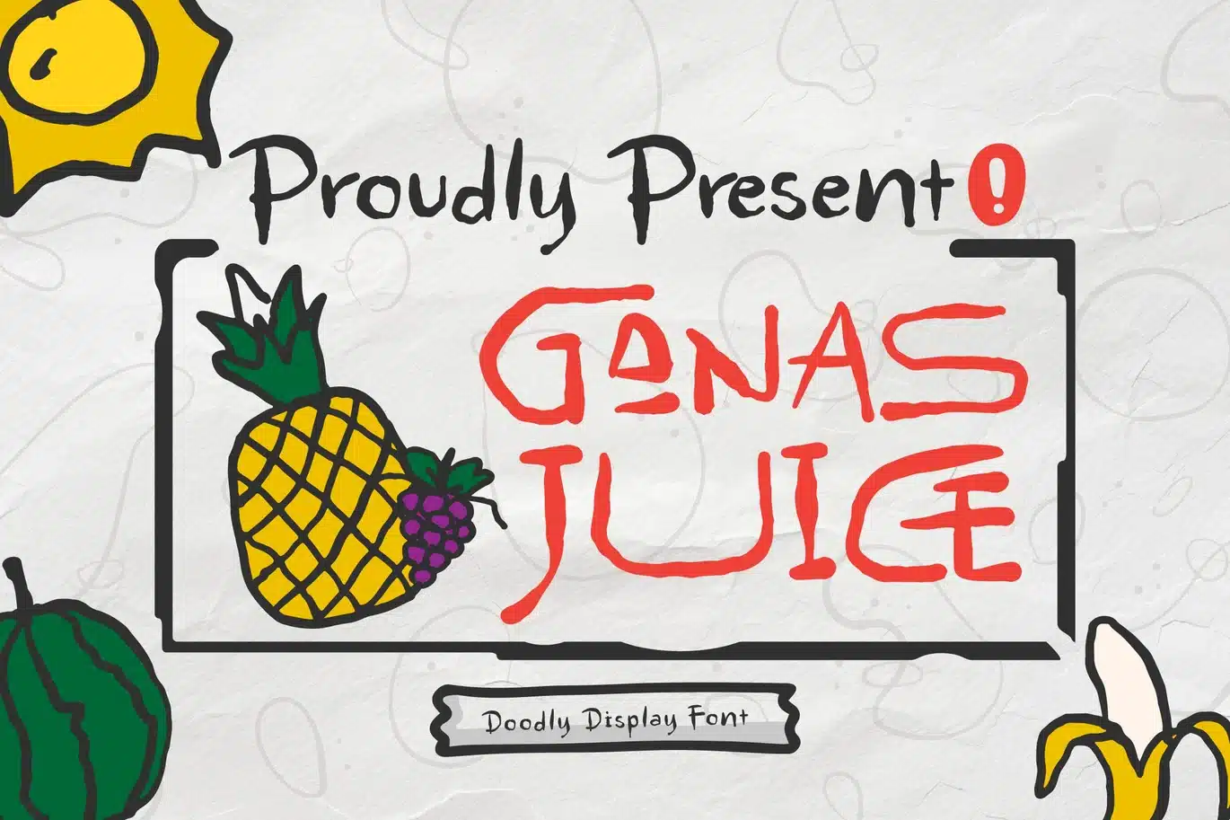 Ganas Juice | Doodly Display Font font preview