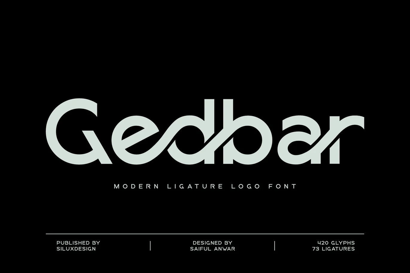 Gedbar – Modern Ligature Logo Font font preview