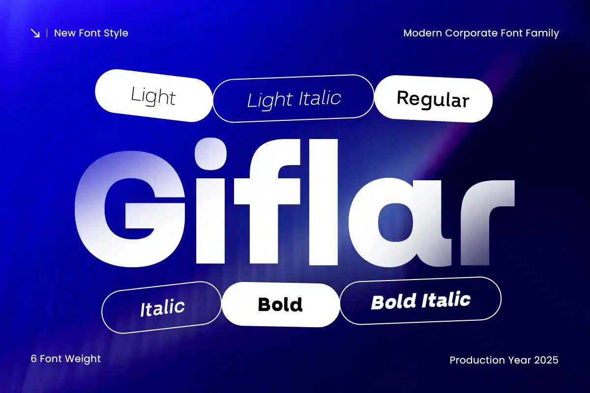 Giflar – Modern Corporate Font Family font preview