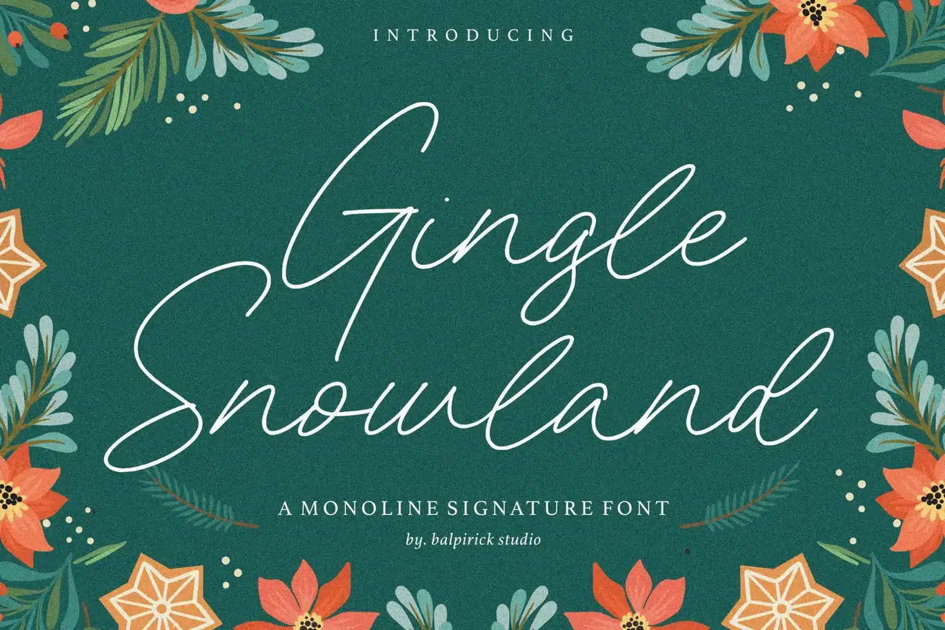 Gingle Snowland – Monoline Signature Logo Font font preview