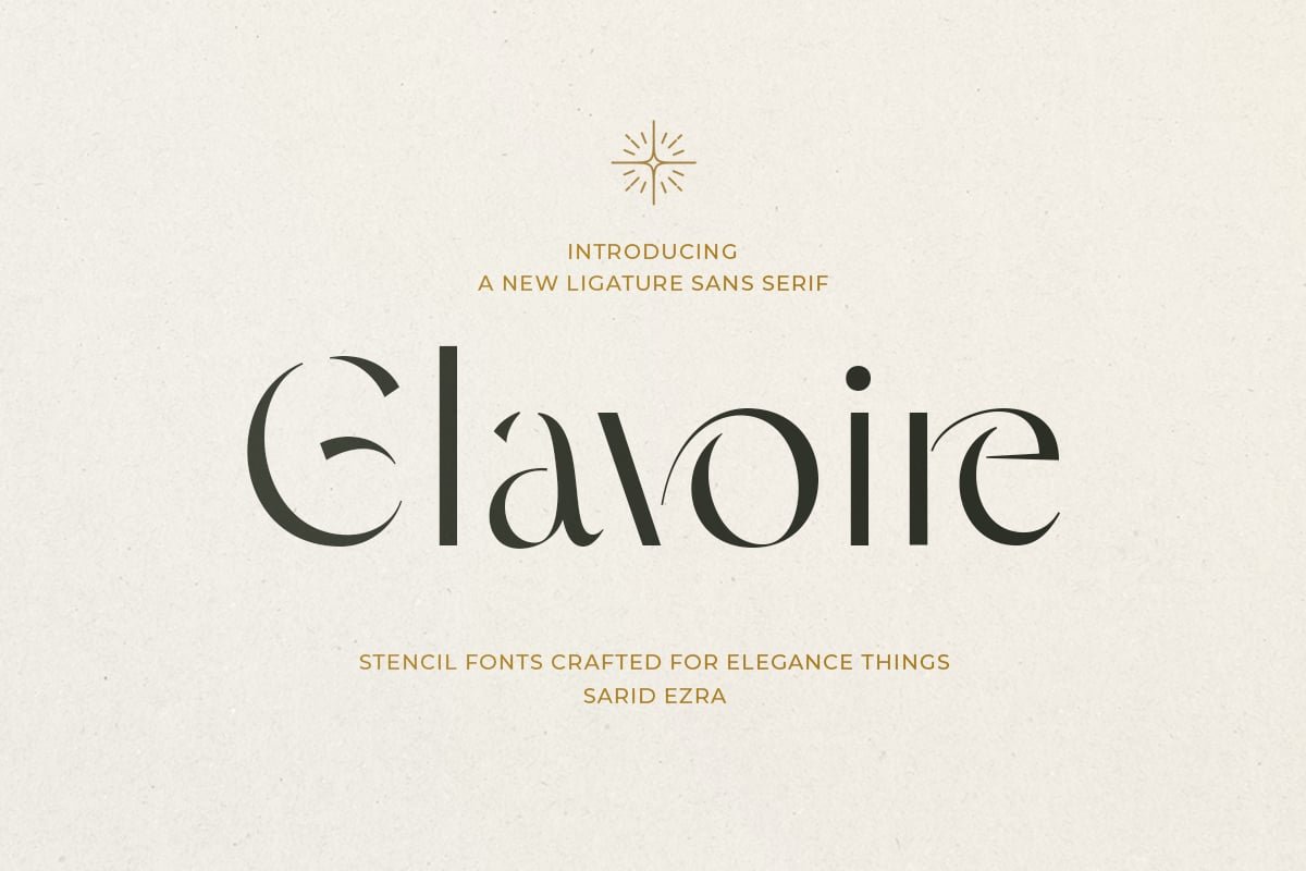 Glavoire – Stencil Ligature Sans Font font preview