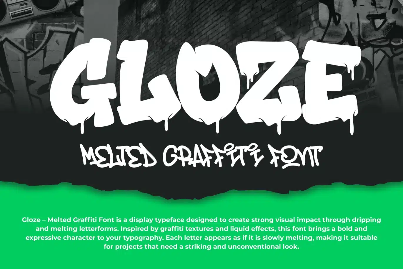 Gloze – Melted Graffiti Font font preview