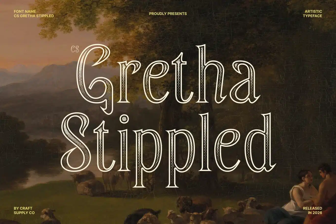 Gretha Stippled Font font preview