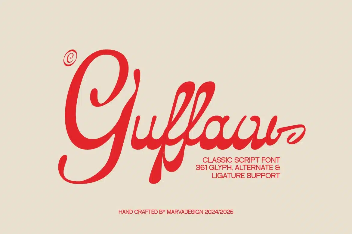 Guffaw – Classic Script Font font preview