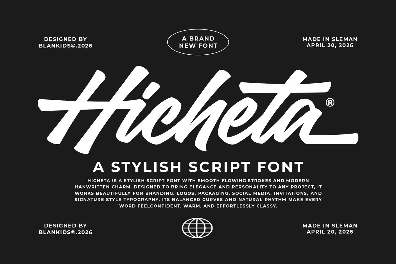 Hicheta a Modern Stylish Script Font font preview