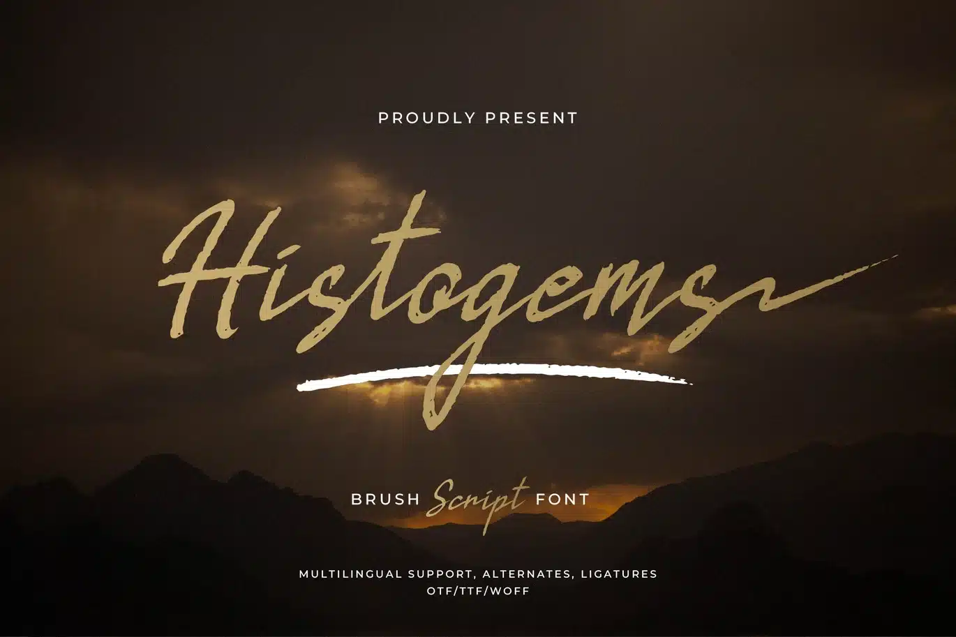 Histogems | Brush Script Font font preview