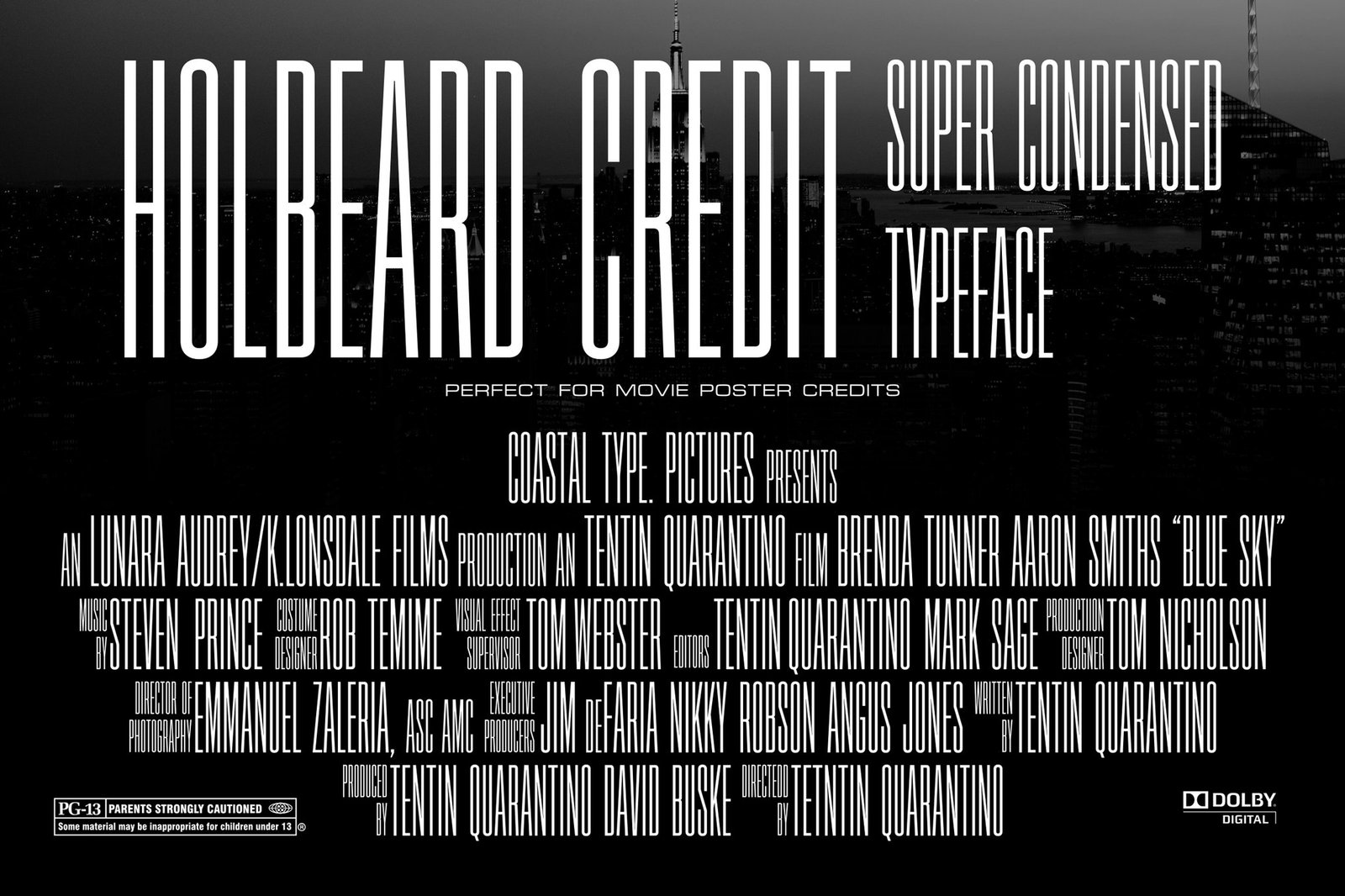 Holbeard Credit Font font preview
