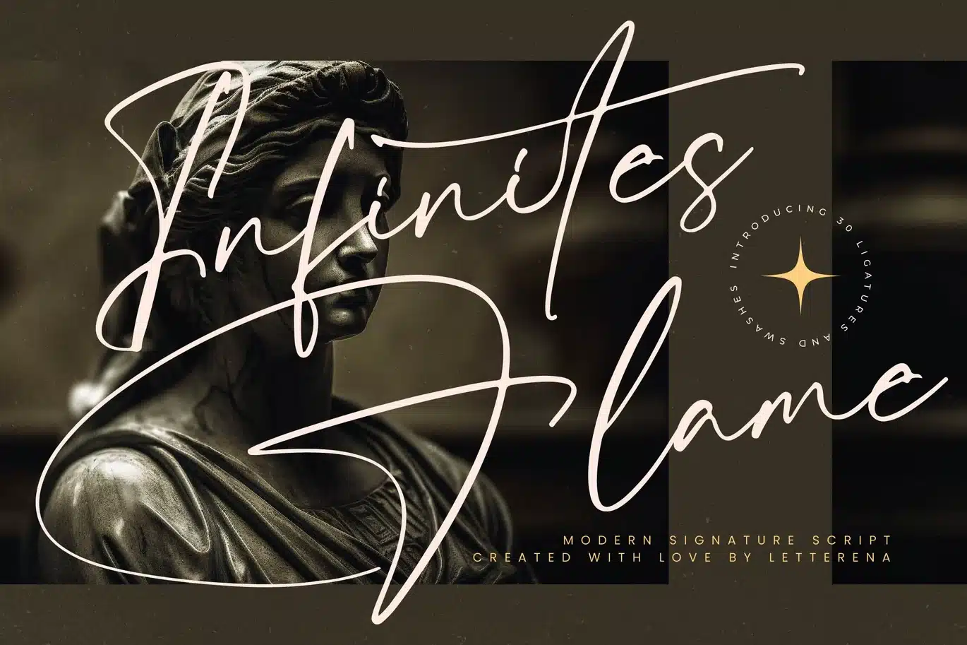Infinites Flame Modern Signature Script Font font preview