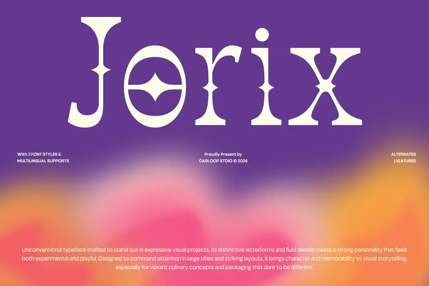 Jorix – Fluid Weird Experimental Display Font font preview